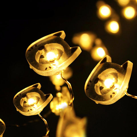 Cat Face Fairy String Lights